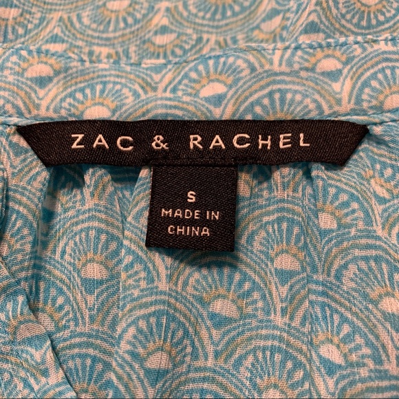 Zac & Rachel Boho 3/4 Sleeve Print Blouse - Picture 11 of 13